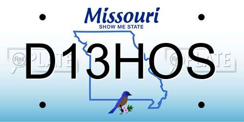 D13HOS Missouri License Plate