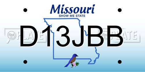 D13JBB Missouri License Plate