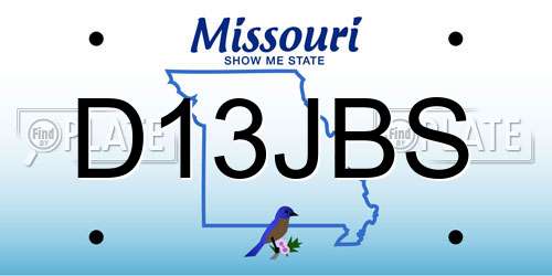 D13JBS Missouri License Plate