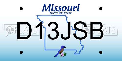 D13JSB Missouri License Plate
