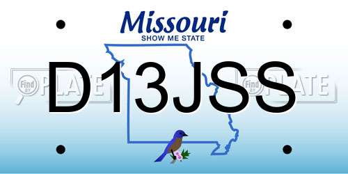 D13JSS Missouri License Plate