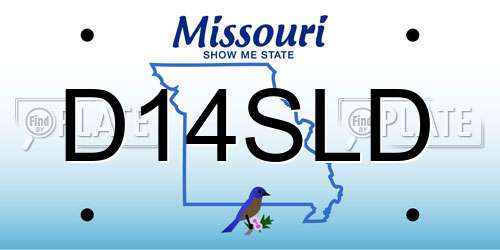 D14SLD Missouri License Plate