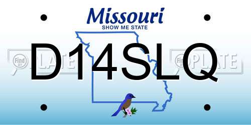 D14SLQ Missouri License Plate