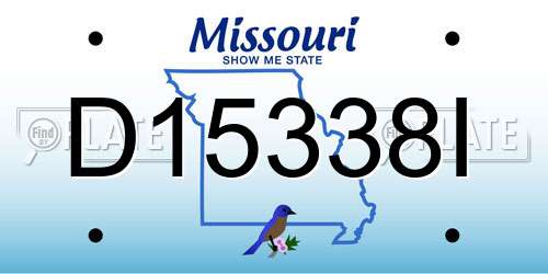 D15338I Missouri License Plate