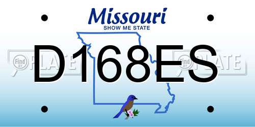 D168ES Missouri License Plate