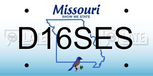 D16SES Missouri License Plate