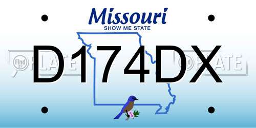 D174DX Missouri License Plate
