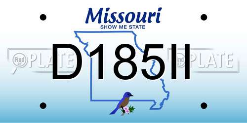 D185II Missouri License Plate