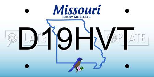 D19HVT Missouri License Plate