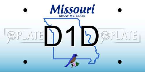 D1D Missouri License Plate