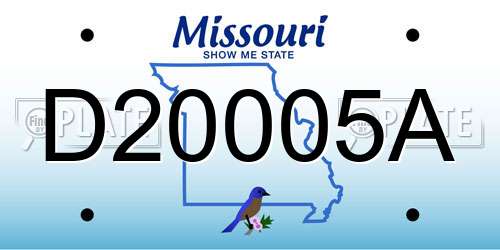 D20005A Missouri License Plate