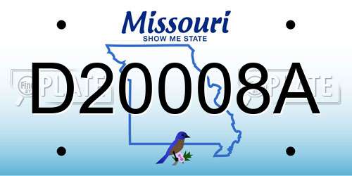 D20008A Missouri License Plate