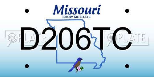 D206TC Missouri License Plate