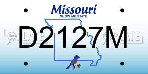 D2127M Missouri License Plate
