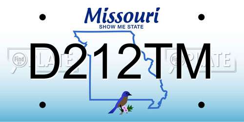 D212TM Missouri License Plate