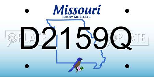 D2159Q Missouri License Plate