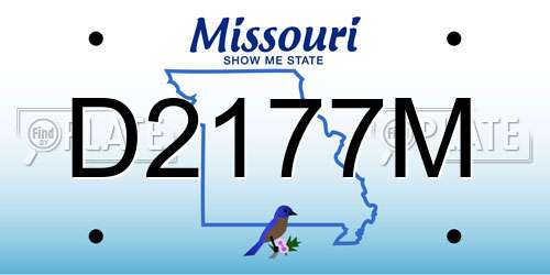 D2177M Missouri License Plate