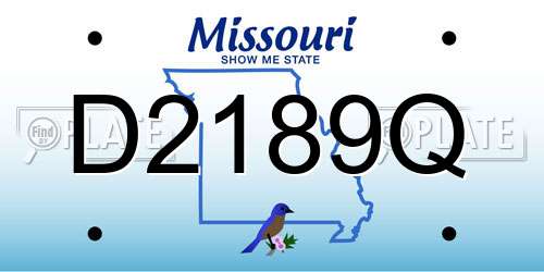 D2189Q Missouri License Plate