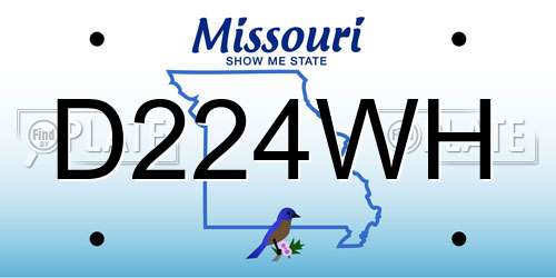 D224WH Missouri License Plate