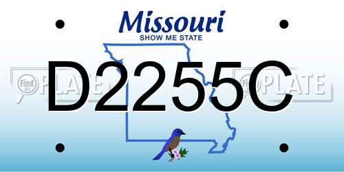 D2255C Missouri License Plate