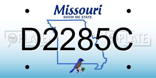 D2285C Missouri License Plate