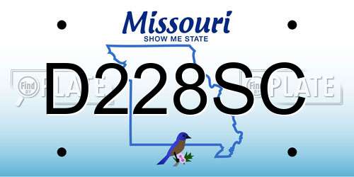 D228SC Missouri License Plate