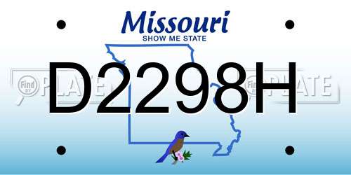 D2298H Missouri License Plate