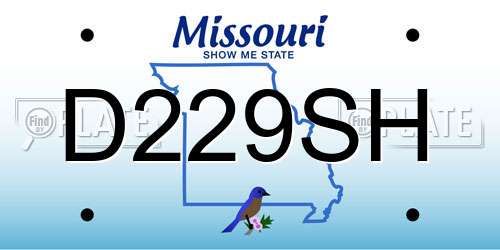 D229SH Missouri License Plate