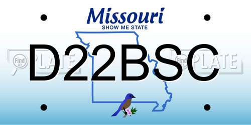 D22BSC Missouri License Plate
