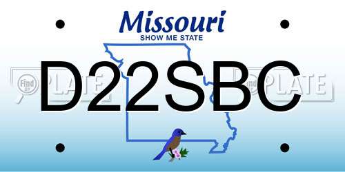 D22SBC Missouri License Plate