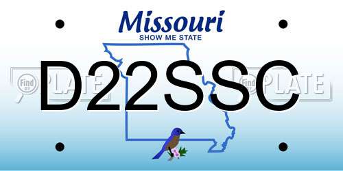 D22SSC Missouri License Plate