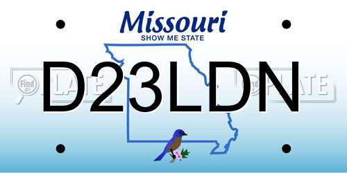 D23LDN Missouri License Plate