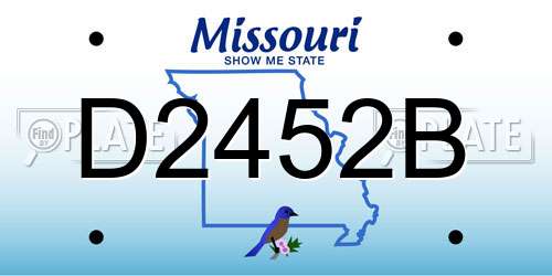 D2452B Missouri License Plate