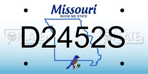 D2452S Missouri License Plate