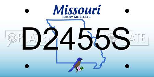 D2455S Missouri License Plate