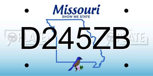 D245ZB Missouri License Plate