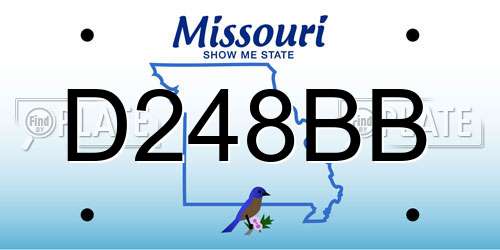 D248BB Missouri License Plate