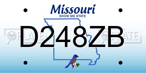 D248ZB Missouri License Plate