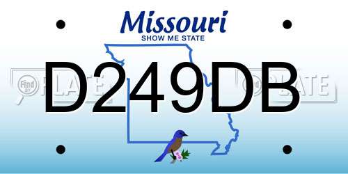 D249DB Missouri License Plate