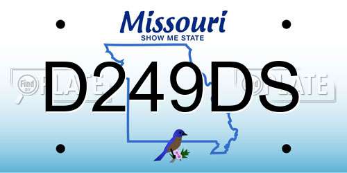 D249DS Missouri License Plate