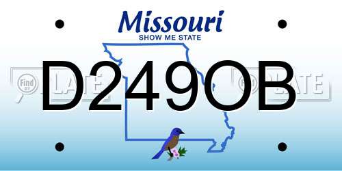 D249OB Missouri License Plate