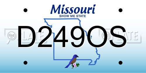 D249OS Missouri License Plate