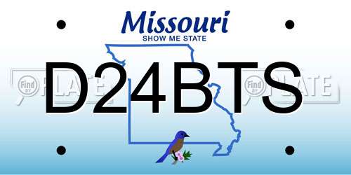 D24BTS Missouri License Plate