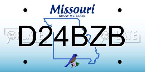 D24BZB Missouri License Plate