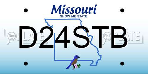 D24STB Missouri License Plate