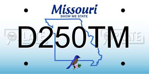 D250TM Missouri License Plate