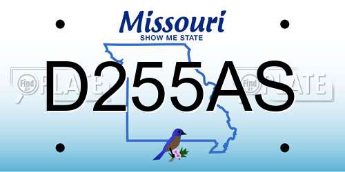 D255AS Missouri License Plate