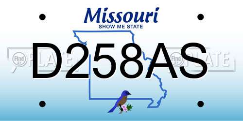 D258AS Missouri License Plate