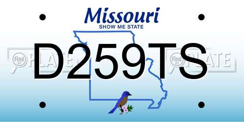 D259TS Missouri License Plate