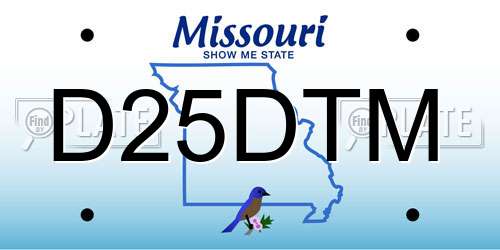 D25DTM Missouri License Plate